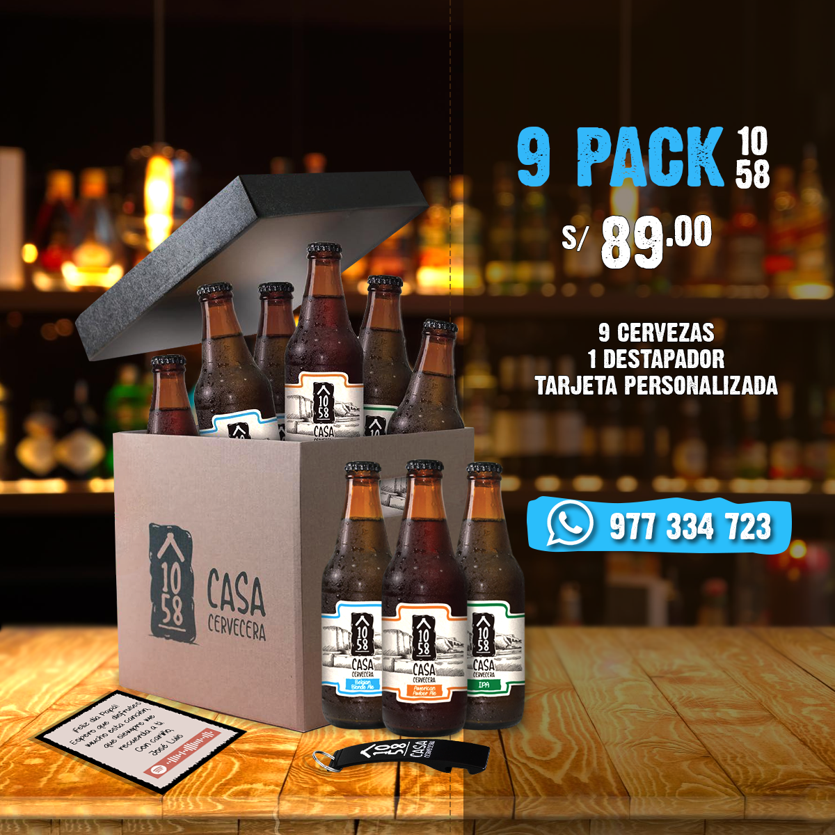 9 cervezas